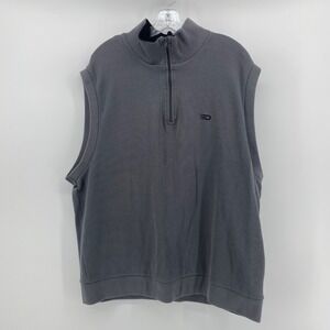 Dockers Golf Mens XXL Gray 100% Cotton Ribbed Quarter Zip Sleeveless Vest
